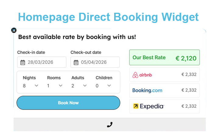 Book-Direct Homepage Direct Booking Widget